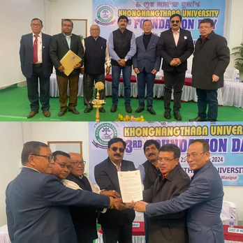 Foundation Day at Khongnangthaba University, Manipur — MoU exchange